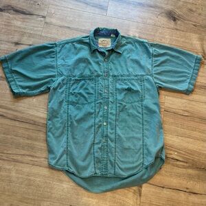 Vintage Levi’s Shirts for Jeans Green Cotton Button Up Short Sleeve Men’s Medium